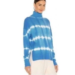 Cinq A Sept  Azure Blue Turtle Neck Kenny Wool Blend Sweater NWT Size Medium